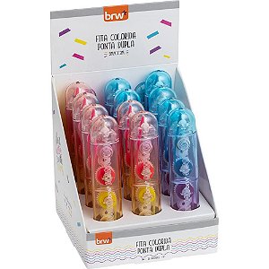 Caneta marca texto fita 2 pontas 4 cores 5mmx3m - brw (dp.c/12)