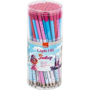 Lapis preto redondo hb fantasy estampado resina (s - brw (pote-72)