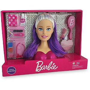 Boneca barbie styling head faces - pupee brinquedos (unidade)