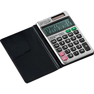 Calculadora de bolso 12 dig 11,8x7,0x1,2cm metal - brw (unidade)