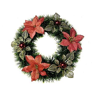Artigo para decoracao natal guirlanda 30cm decorada rf1014 - v.m.p. (unidade)