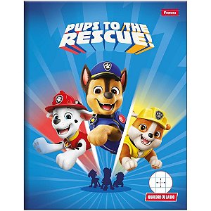 Caderno quadriculado 1/4 patrulha canina 1x1cm 40f - foroni (pct.c/10)