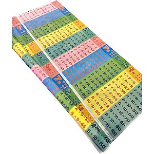 Tnt estampado 1,40m 40g painel educativo tabuada picot - supper (rl-25mts)
