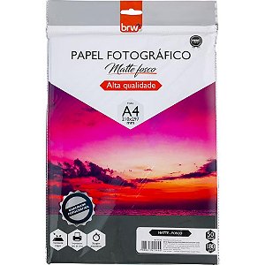 Papel fotografico inkjet a4 matte fosco 180g. - brw (pct.c/50)
