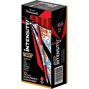 Pincel marcador permanente marking 1.1mm vermelho - bic (cx.c/12)
