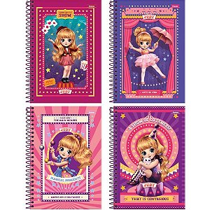 Caderno espiral 1/4 capa dura judy 80fls. - foroni (pct.c/05)