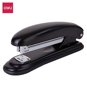Grampeador metal p/25fls 26/6 15,8cm preto - deli (unidade)