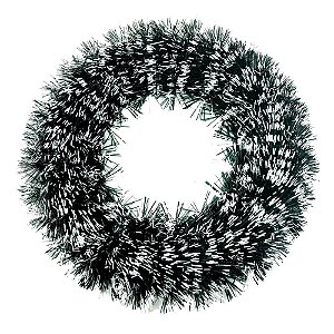 Artigo para decoracao natal guirlanda 30cm verde/branca - v.m.p. (unidade)