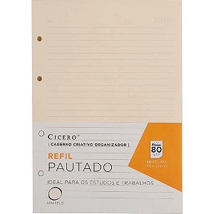 Caderno criativo refil pautado 40f 80g 170x240 - cicero (pacote)