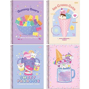 Caderno 01x1 capa dura sugar rush 80fls. - foroni (pct.c/04)