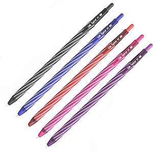 Caneta esferografica retratil cis spiro 0.7mm 5 cores - sertic (estojo)