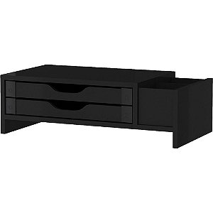 Suporte para monitor 2gavetas 49x25,5x15 mdf black - souza (unidade)