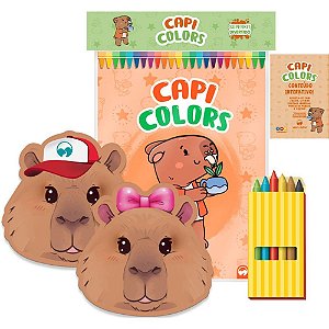 Livro infantil colorir super kit capivaras c/giz - vale das letras (unidade)