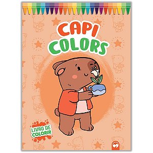 Livro infantil colorir gigante capivaras 10pg 27x36cm - vale das letras (unidade)