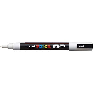Pincel marcador artesanato posca pc-3m fine line branco - sertic (cx.c/06)
