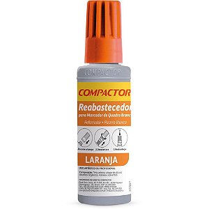 Tinta marcador quadro branco reabastecedor 030ml laranja - compactor (cx.c/12)