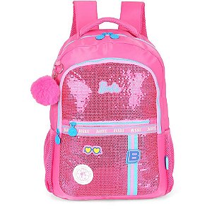 Mochila barbie pink g c/paete - luxcel (unidade)