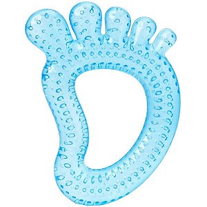 Mordedor infantil pezinho c/agua azul - buba (unidade)