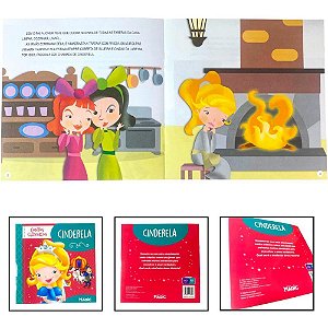 Livro infantil ilustrado cinderela 12pgs 20x20cm - magic kids (unidade)