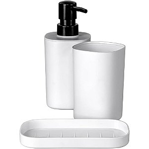 Utensilios para banheiro kit 3pcs para pia branco - ordene (kit)