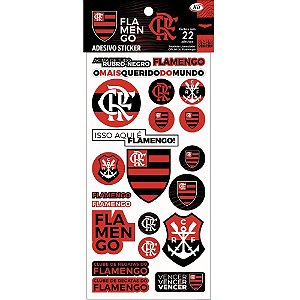 Adesivos decorados flamengo sticker 10x22adesivos - kit (pct.c/12)