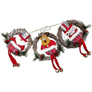 Artigo para decoracao natal guirlanda 18x37cm boneco natal - v.m.p. (unidade)