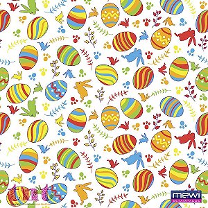 Tnt estampado 1,40m 40g pascoa ovos - mewi (rl-25mts)