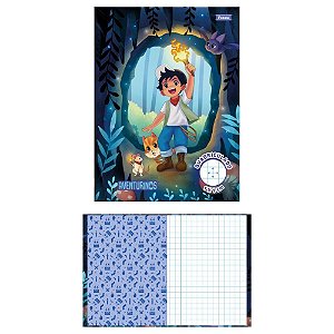 Caderno quadriculado univers. 1x1cm colegial 40f aventurinos - foroni (pct.c/10)