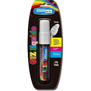 Giz liquido branco 15mm 25g retangular - cortiarte (blister)