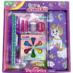 Livro infantil colorir cor e diversao unicornios - magic kids (unidade)