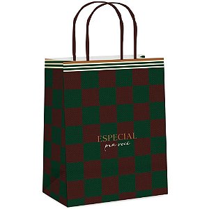 Sacola para presente decorada club m 26x19,5x9,5cm - cromus (pct.c/10)