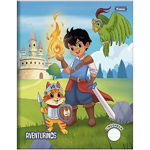 Caderno linguagem capa dura aventurinos costurado 40f - foroni (pct.c/10)