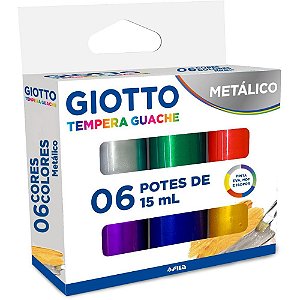 Tinta guache 015ml giotto 6 cores metalicas - canson (unidade)