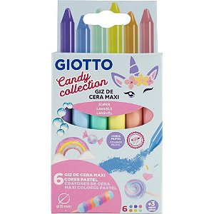 Giz de cera fino giotto maxi candy collection 6 - canson (unidade)