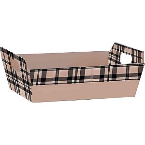 Cesta de papel nude g 28,5x20x9cm - xingo embalagens (pct.c/04)