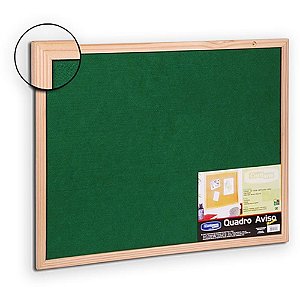 Quadro aviso moldura madeira feltro sem cortica 060x045cm - cortiarte (unidade)