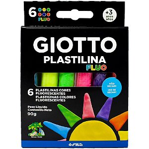 Massa para modelar giotto 6cores plastilina fluo - canson (unidade)