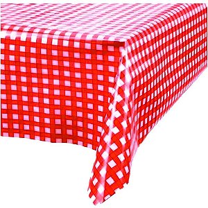 Toalha plastica 78x78cm xadrez vermelho - xingo embalagens (pct.c/10)