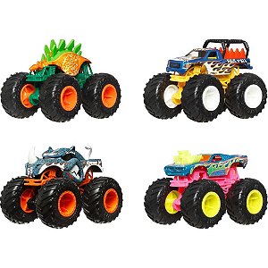 Hot wheels monster trucks scale trucks 1:64 4-pack - mattel (unidade)