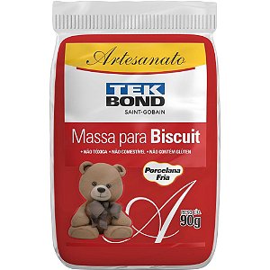 Massa de porcelana fria biscuit 90g vermelho - tekbond (cx.c/06)