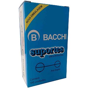 Suporte para etiqueta alfinete com aro duplo 100 uni - bacchi (caixa)