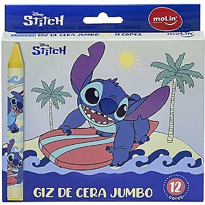 Giz de cera jumbo stitch 12 cores - molin (cx.c/12)