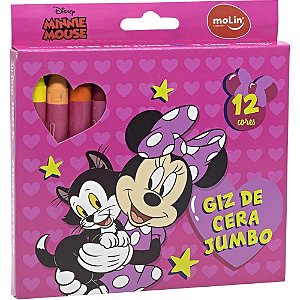 Giz de cera jumbo minnie 12 cores - molin (cx.c/12)