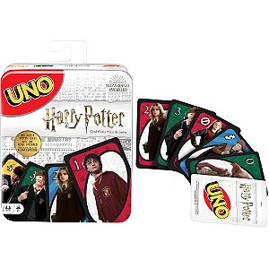 Jogo de cartas uno harry potter em lata - mattel (unidade)