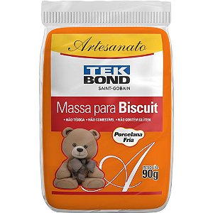 Massa de porcelana fria biscuit 90g laranja - tekbond (cx.c/06)