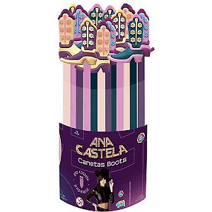 Caneta gel ana castela c/bota (sortido) - polibrinq (dp.c/24)