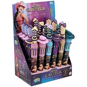 Caneta gel ana castela 10em1 (sortido) - polibrinq (dp.c/24)
