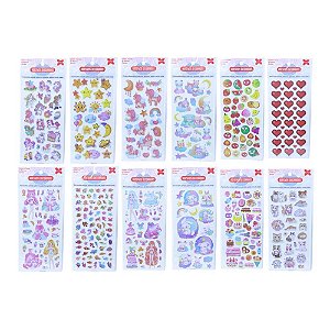 Adesivos decorados 10x24cm. girls cartela sortida - make+ (pct.c/24)