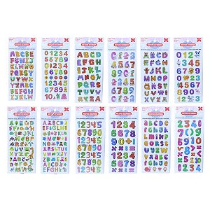 Adesivos decorados 10x24cm.letras/numeros cart.so - make+ (pct.c/24)