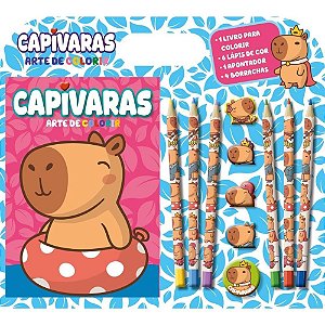 Livro infantil colorir capivaras kit arte p/colorir - online editora (unidade)